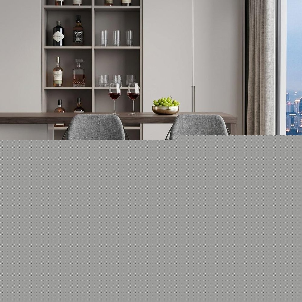 Set of Two 30" Light Gray And Black Steel Low Back Bar Height Bar Chairs