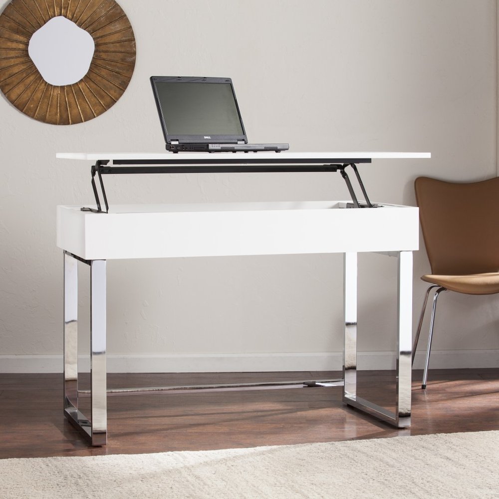 48" Adjustable White Standing Desk Converter