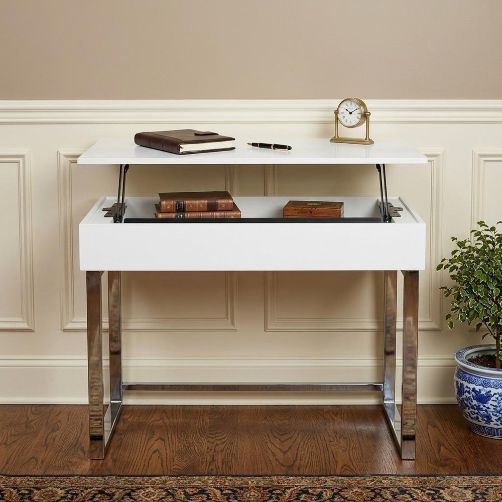 48" Adjustable White Standing Desk Converter