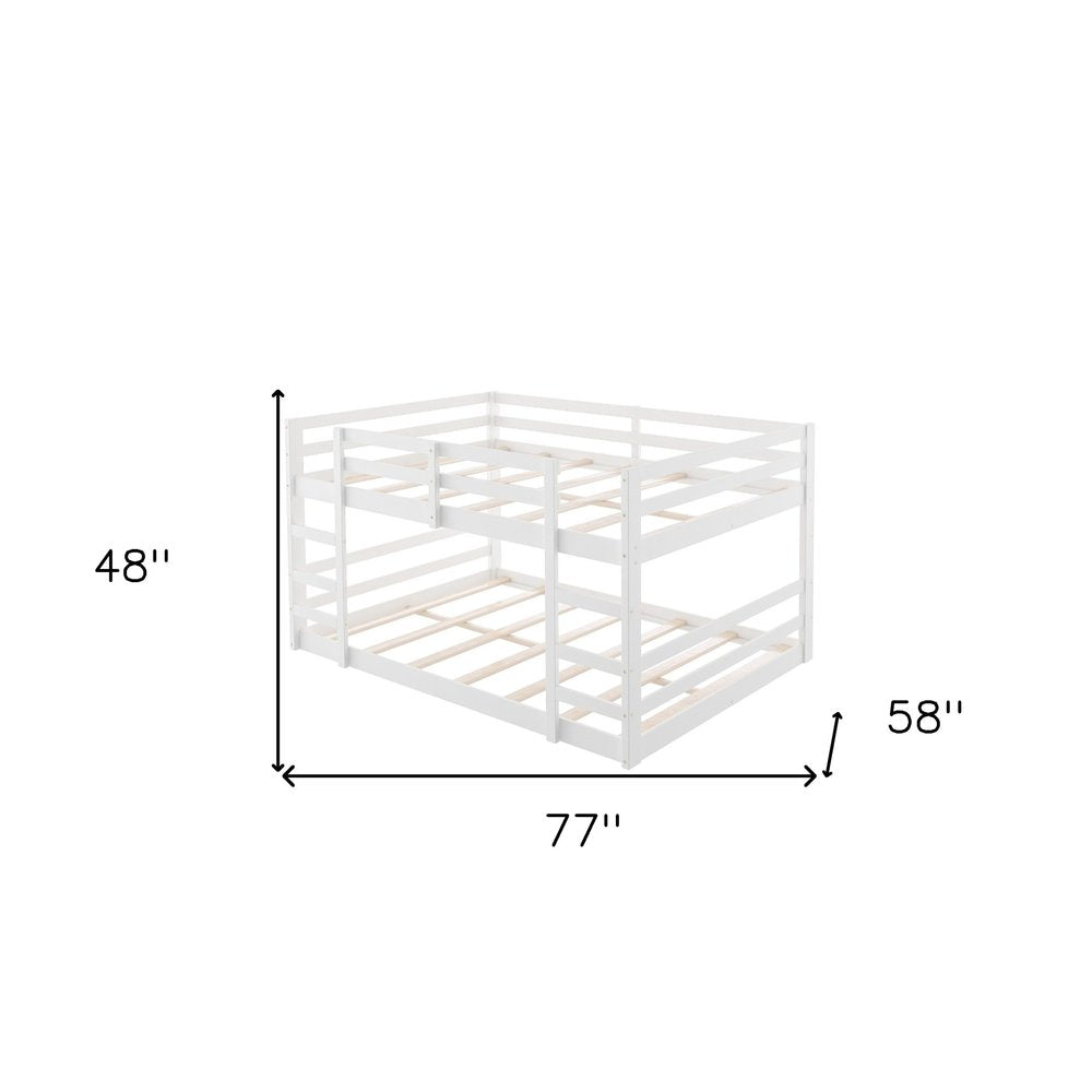 Pastel White Full Over Full Dual Ladder Bunk Bed