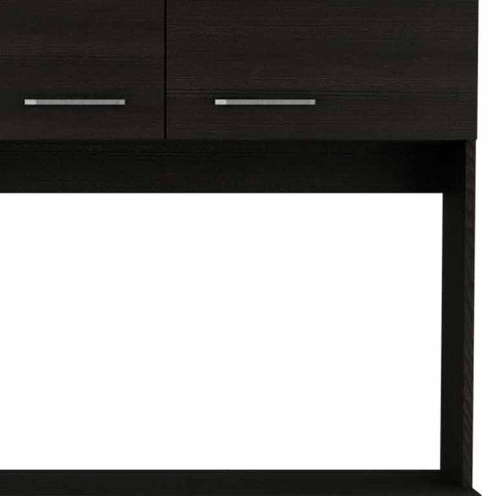 71" Black Wood Pantry Or Storage Closet