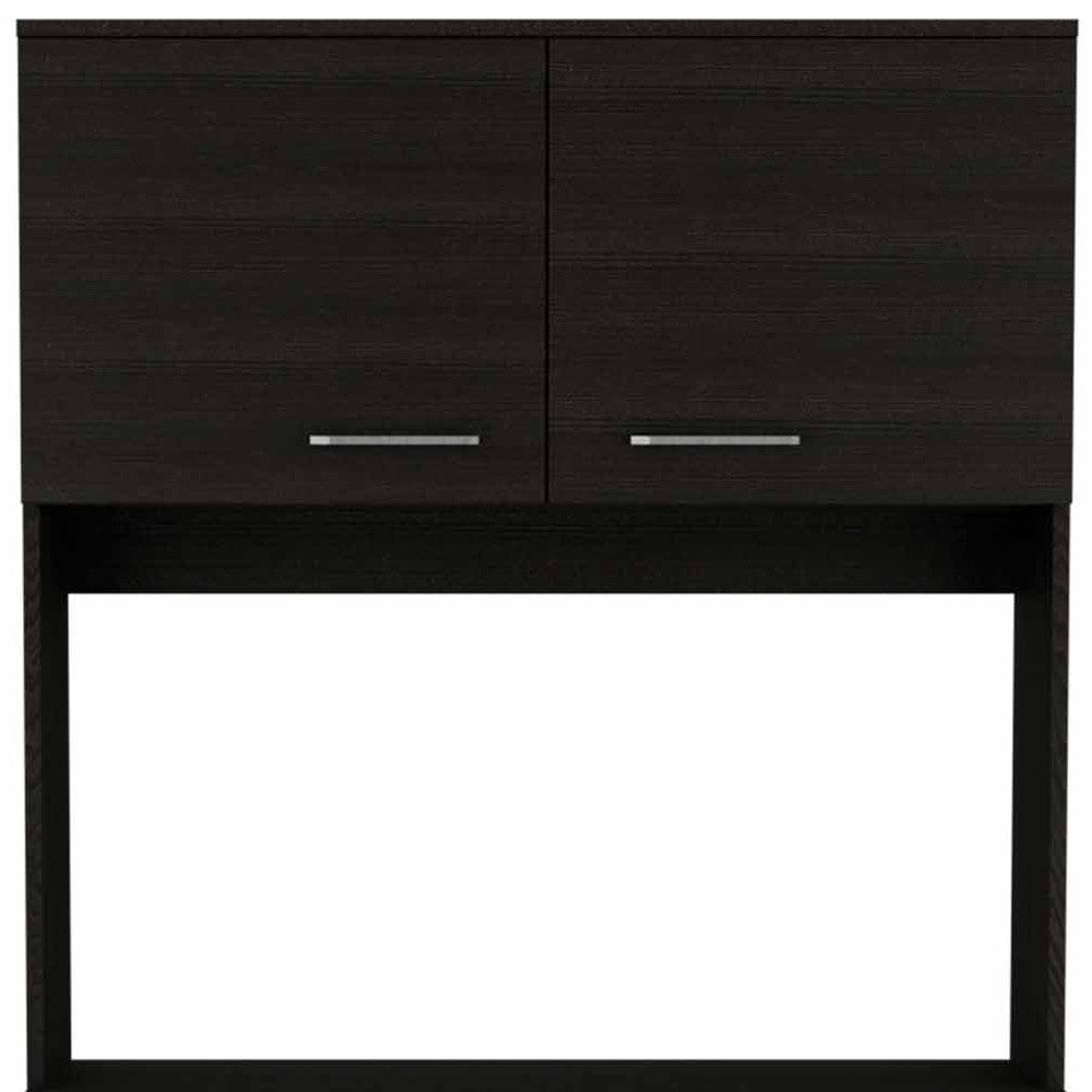 71" Black Wood Pantry Or Storage Closet