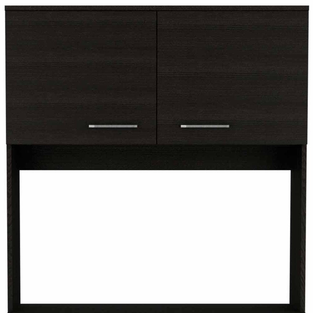 71" Black Wood Pantry Or Storage Closet