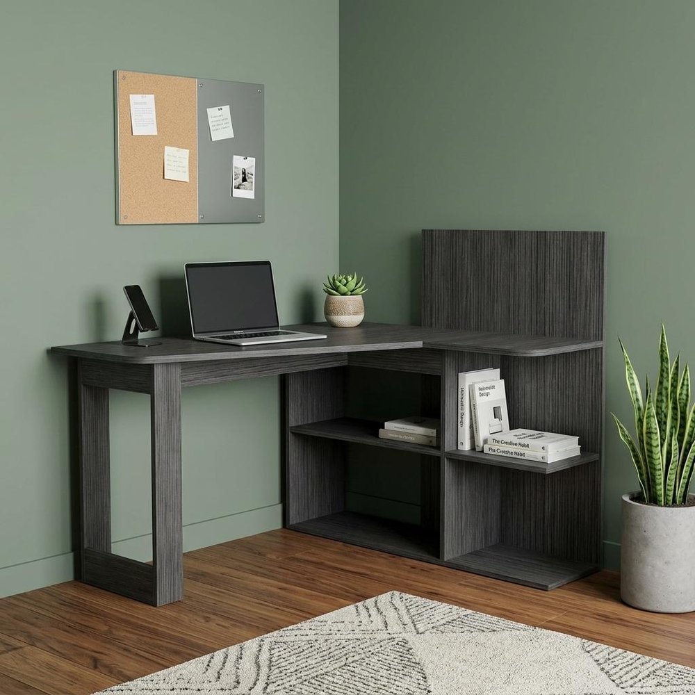 48" Gray L Shape Computer Desk