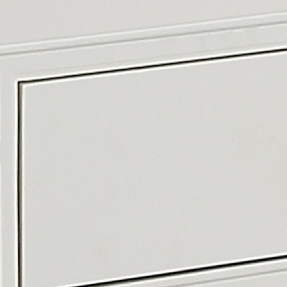 47" White and Gold Wood Console Table With Two Drawers