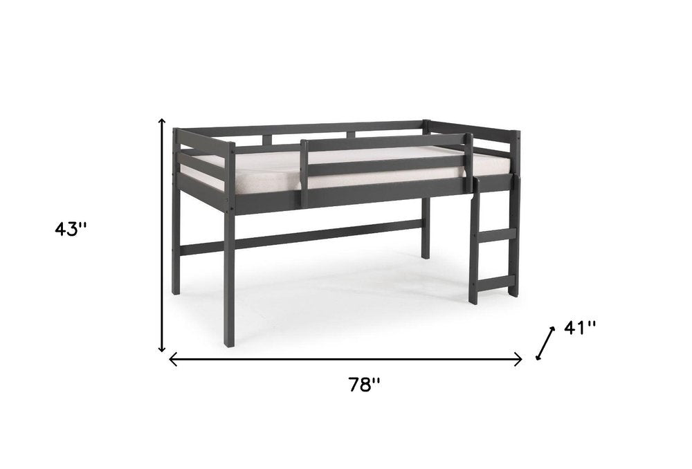 Twin Loft Bed Gray Finish