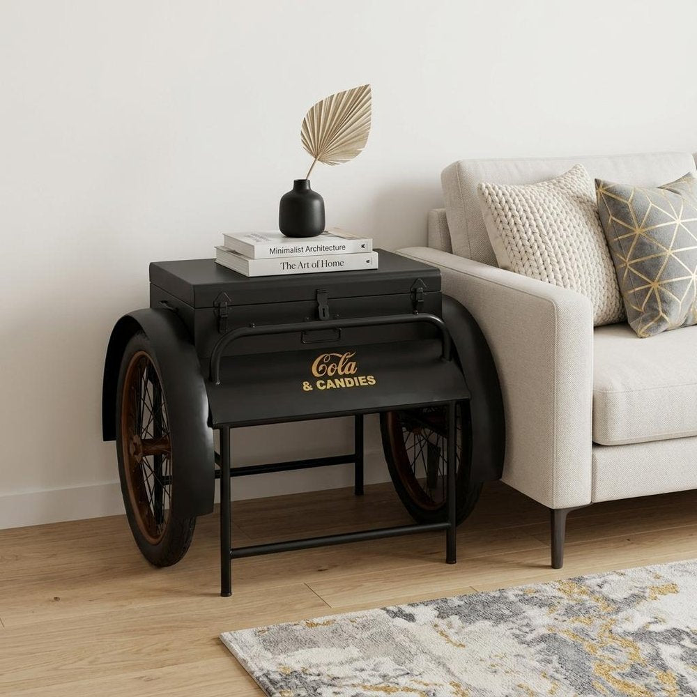 27" Black Steel End Table