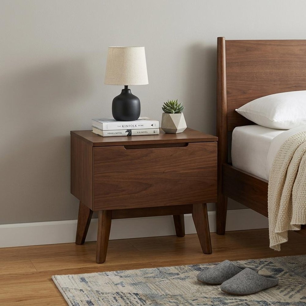18" Wood One Drawer Nightstand