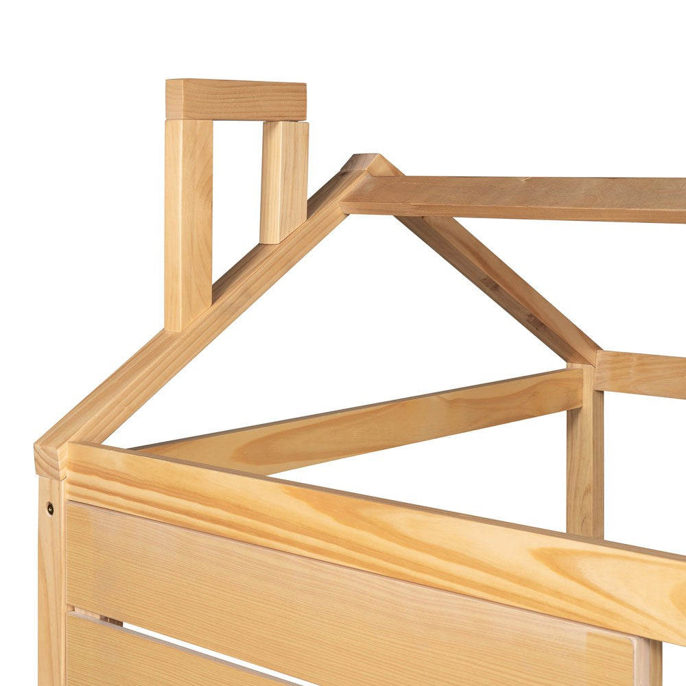Natural Wood Twin Four Poster Bed Frame