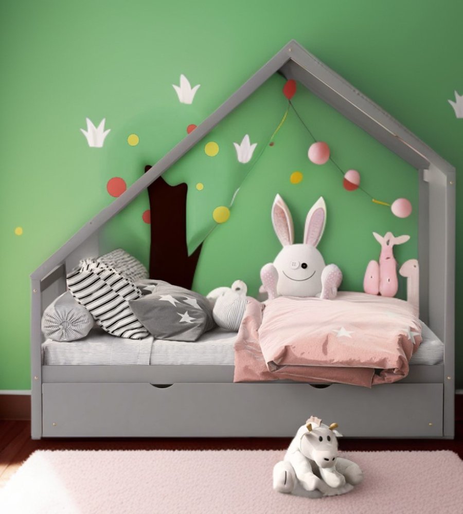 Gray Wood Twin with Trundle