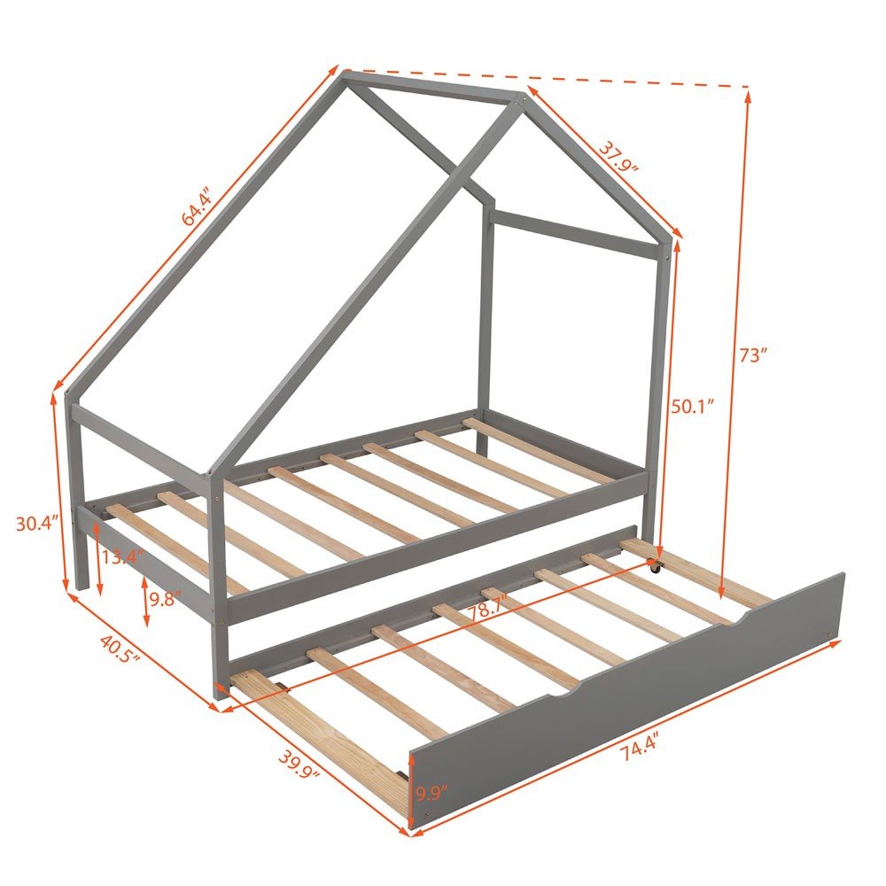 Gray Wood Twin with Trundle