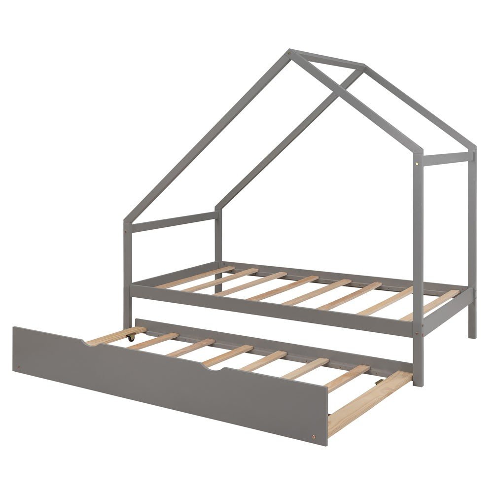 Gray Wood Twin with Trundle