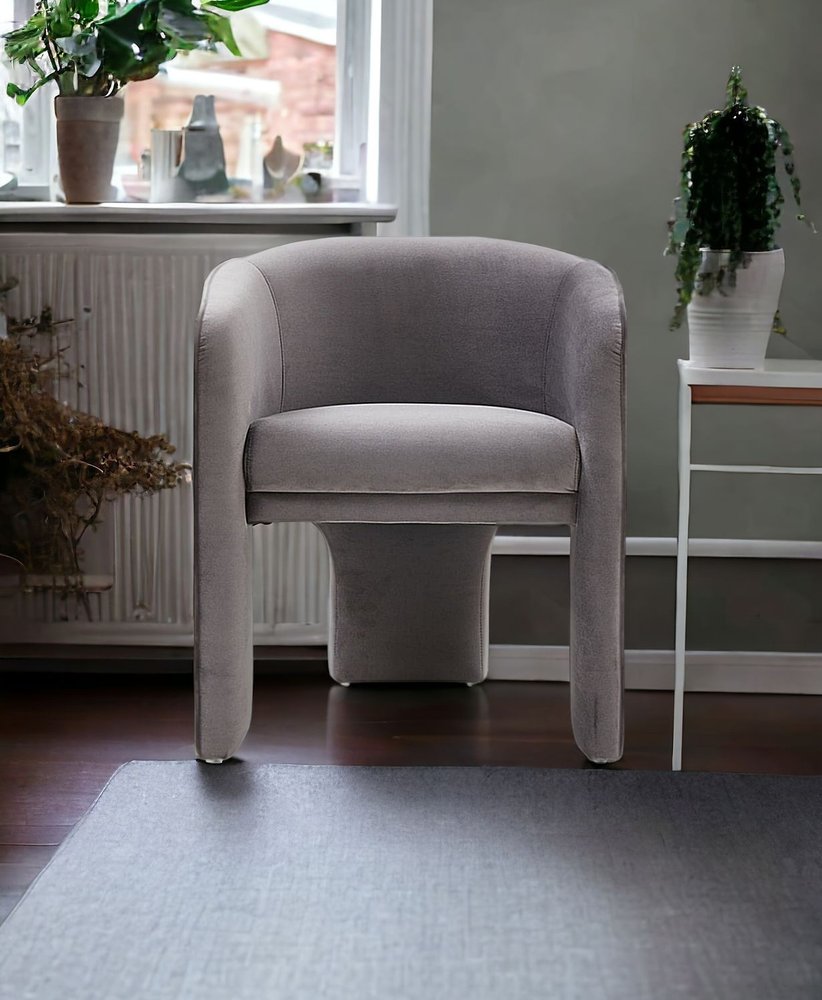 24" Dark Slate Gray Velvet Barrel Chair