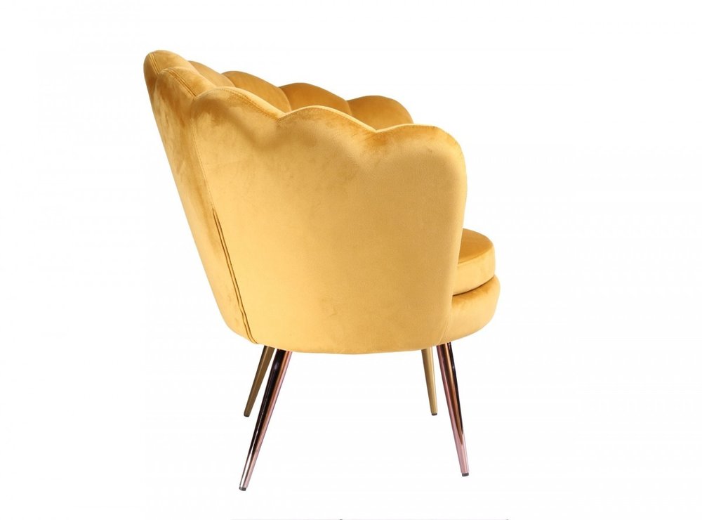 32" Gold Velvet Tufted Barrel Chair
