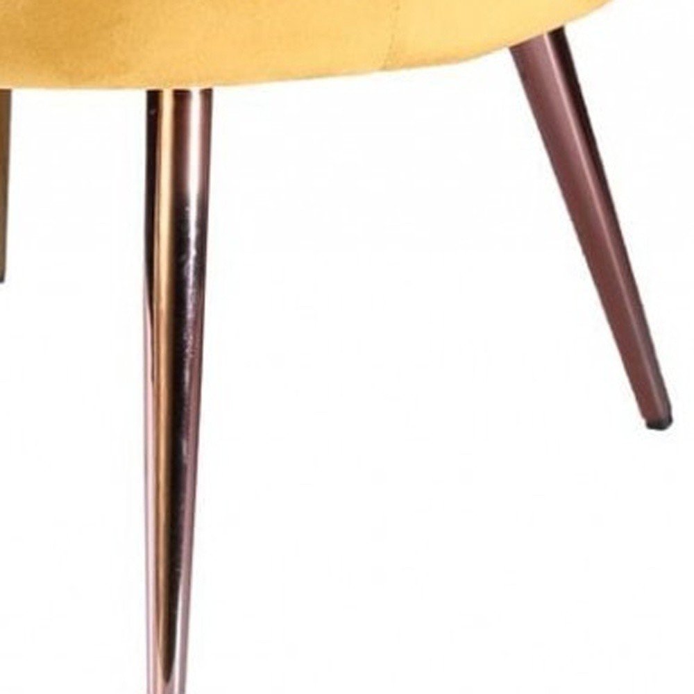 32" Gold Velvet Tufted Barrel Chair