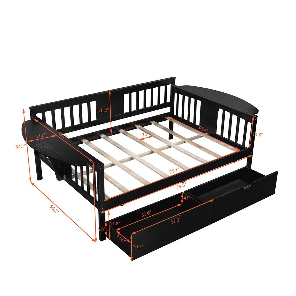 Espresso Wood Full Bed Frame