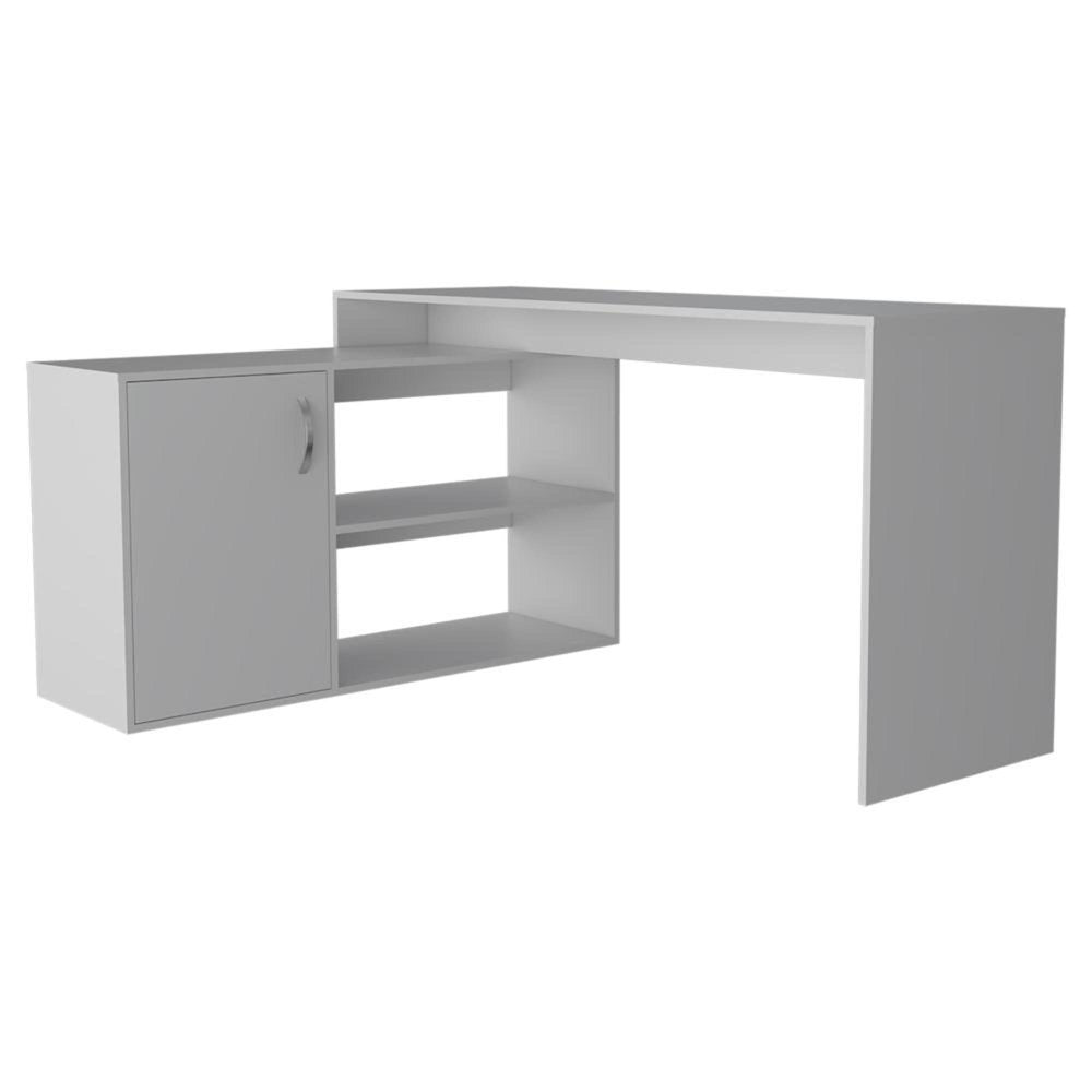 60" White L Shape Computer Desk