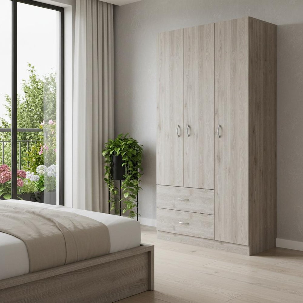 71" Light Gray Manufactured Wood Two Drawer Combo Dresser