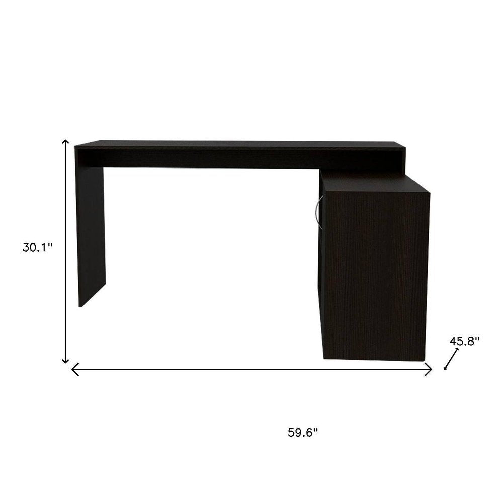 60" Black L Shape Computer Desk