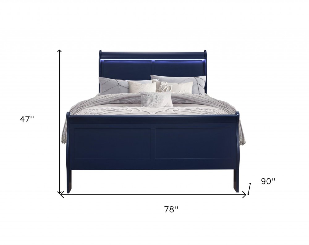 Blue King Bed Frame With No