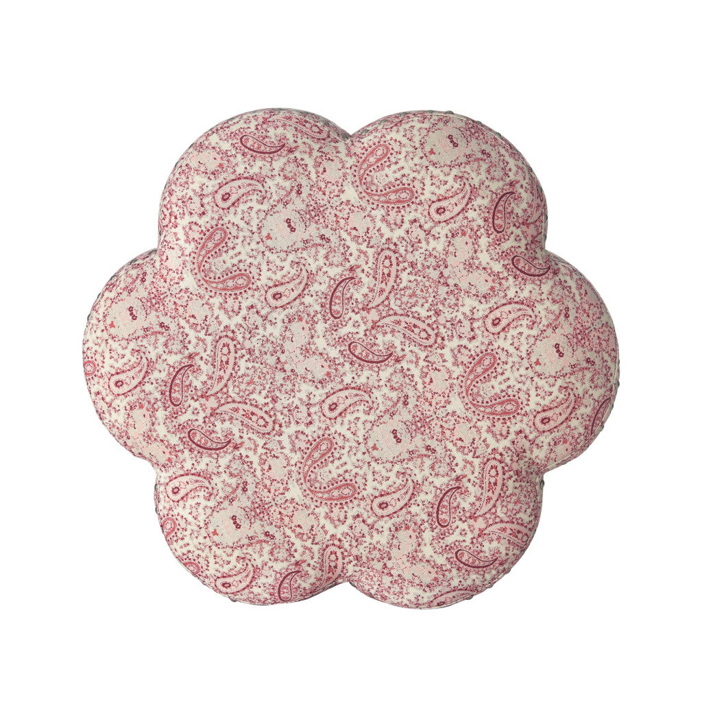 25" Ivory Linen Specialty Ottoman