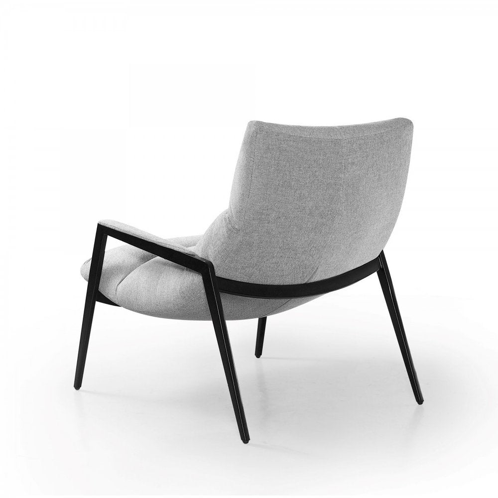 32" Gray And Black Upholstered Tufted Arm Chair