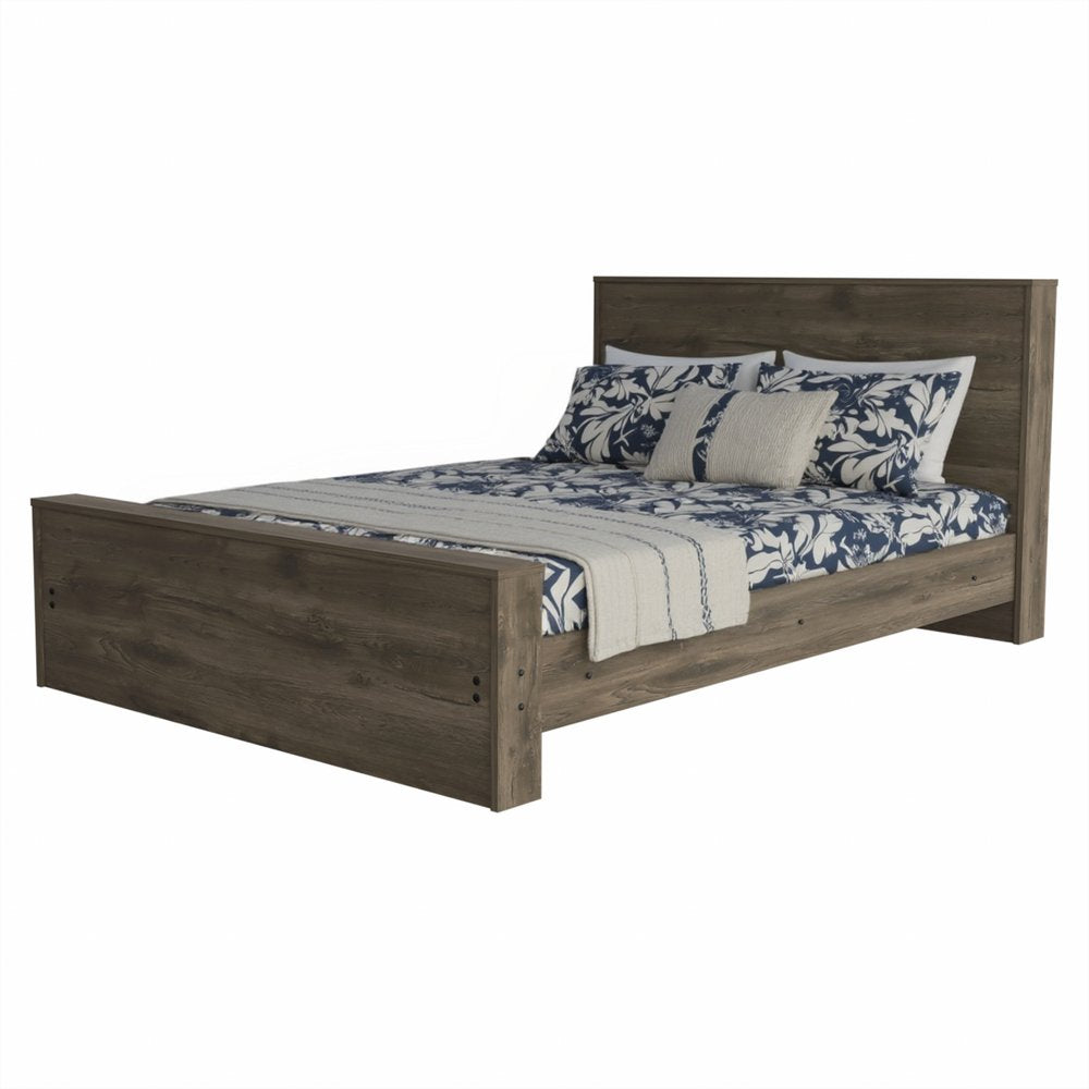 Dark Brown Wood Full Bed Frame