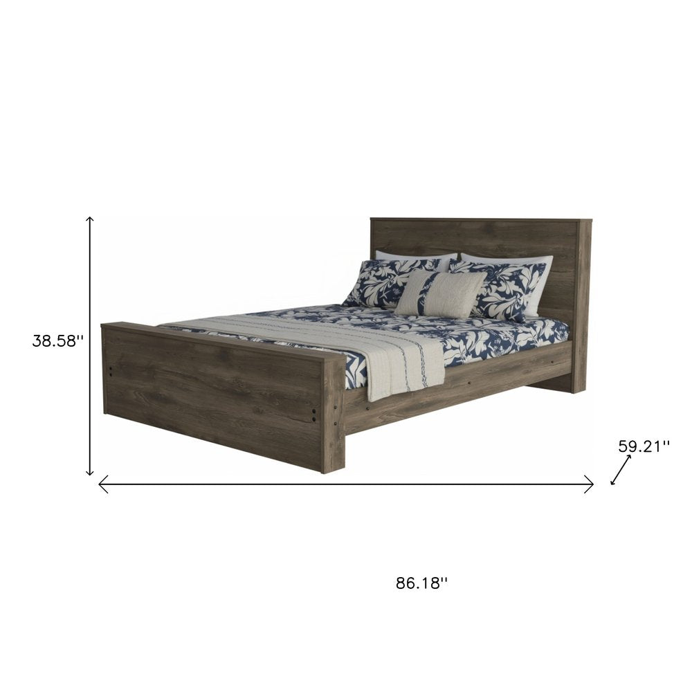 Dark Brown Wood Full Bed Frame