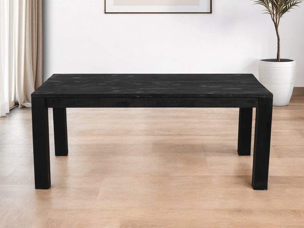 72" Dark Gray Solid Wood Dining Table