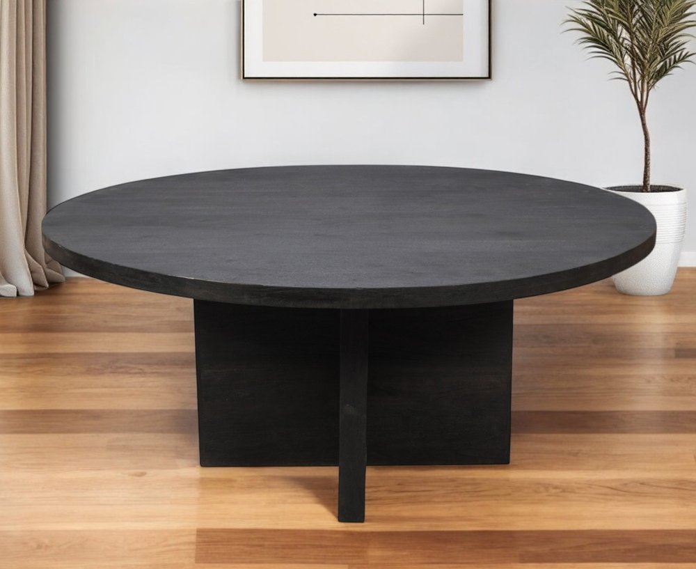 60" Gray Rounded Solid Wood Pedestal Base Dining Table