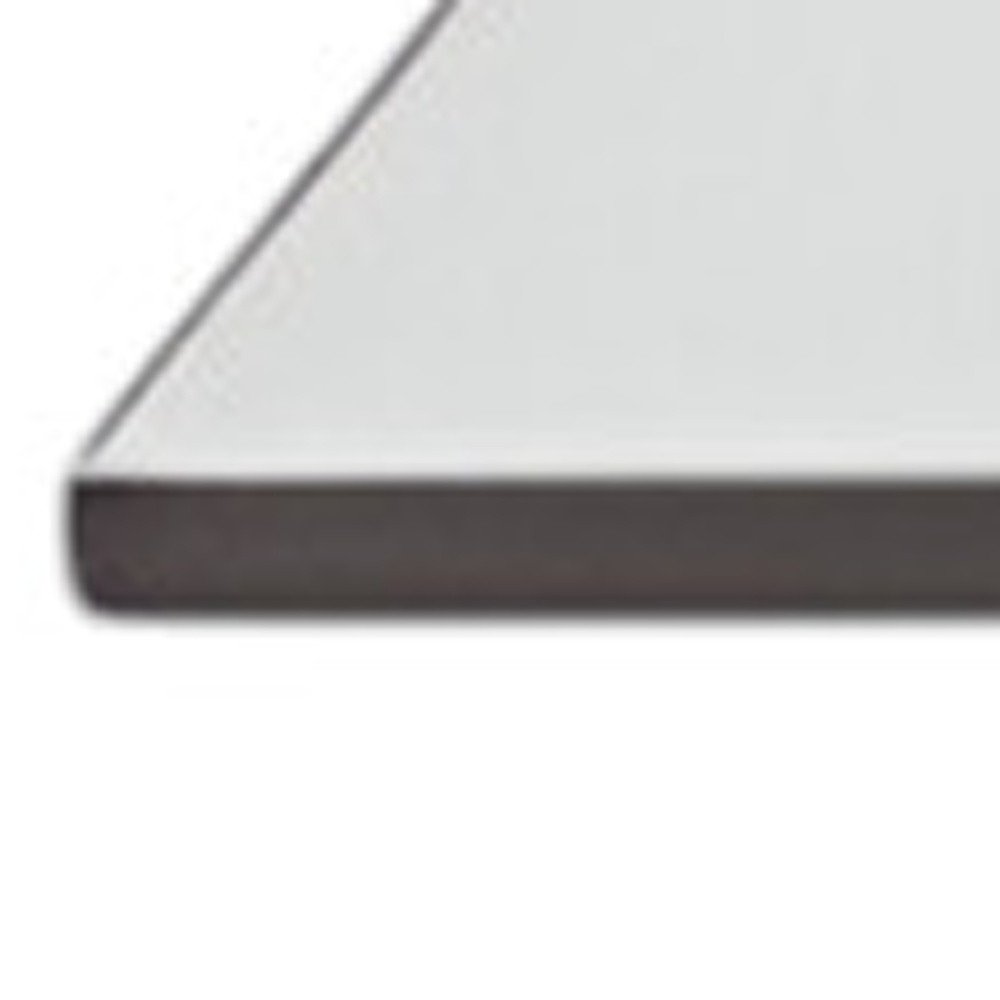 39" Clear and White Glass And Wood Square Pedestal Coffee Table With Shelf