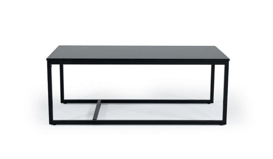 47" Black Faux Marble And Steel Frame Coffee Table
