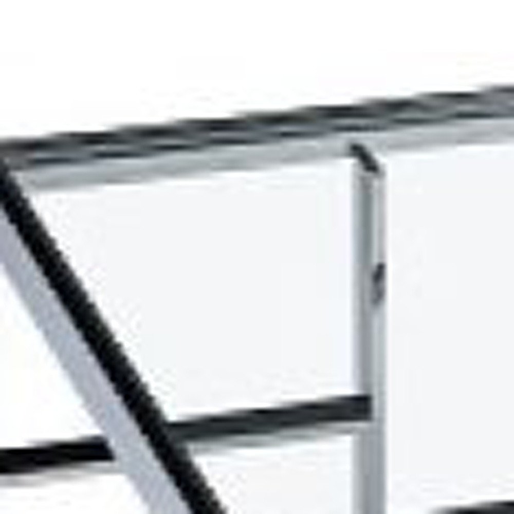 47" Clear and Silver Glass And Stainless Steel Frame Coffee Table