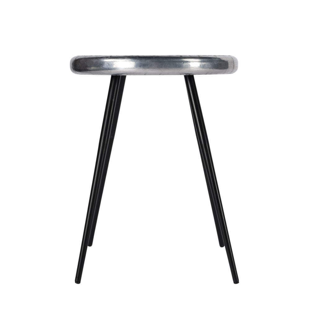 23" Silver Round End Table