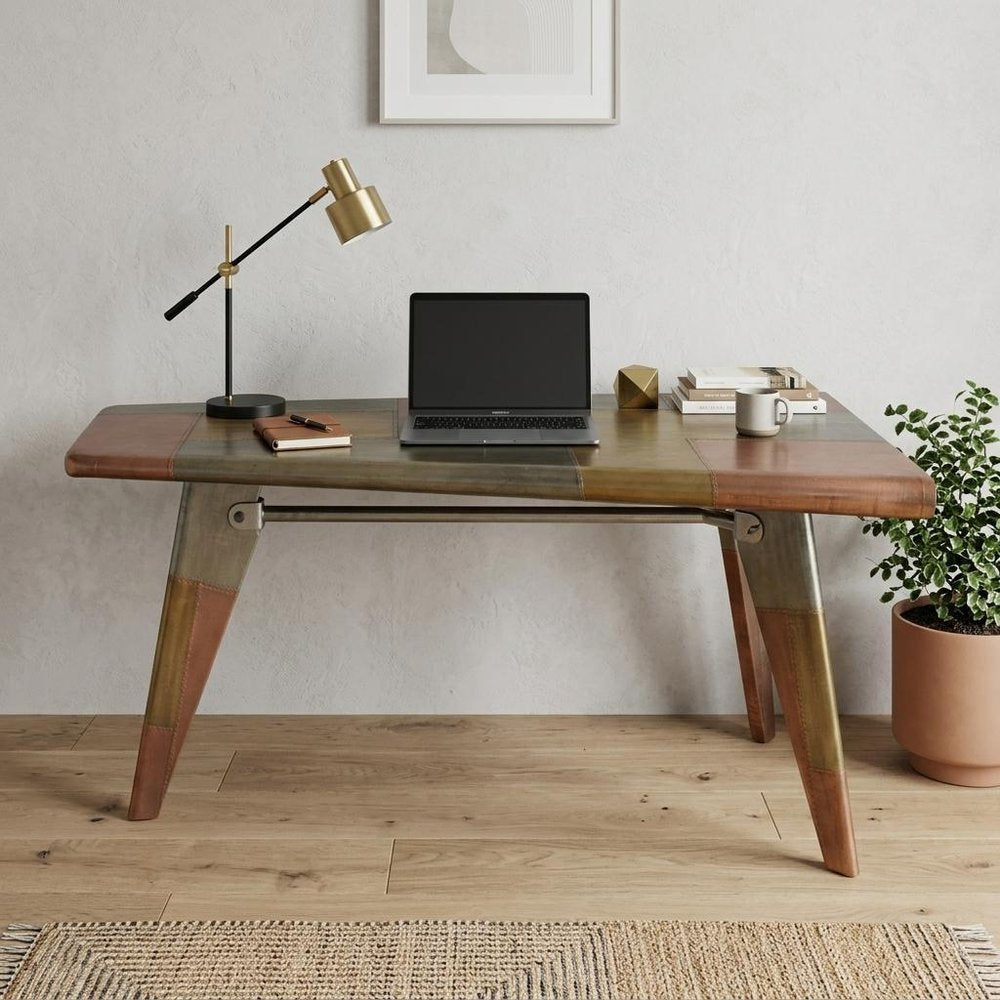 55" Copper Aluminum Writing Desk