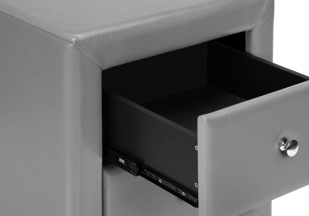 21" Gray Wood Two Drawer Nightstand