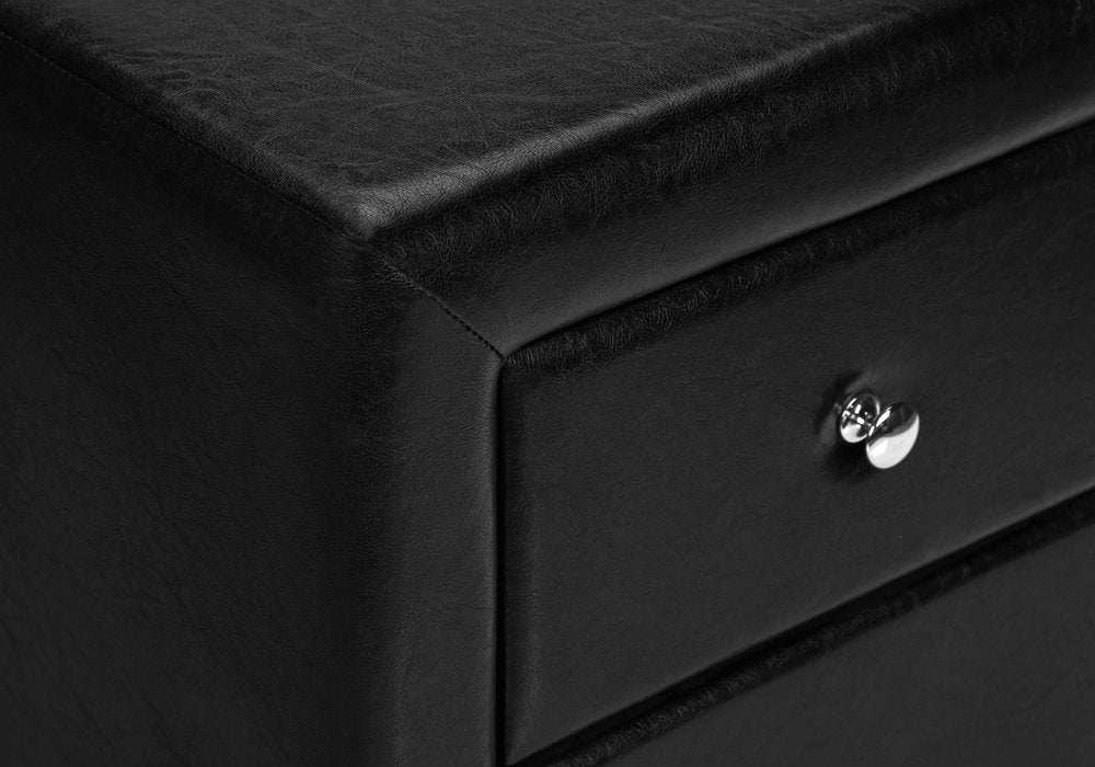 21" Black Wood Two Drawer Nightstand