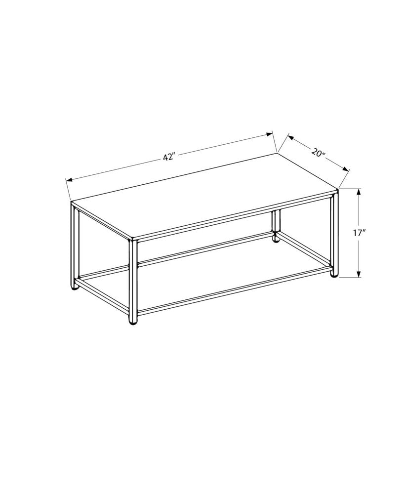 42" Brown Metal Coffee Table