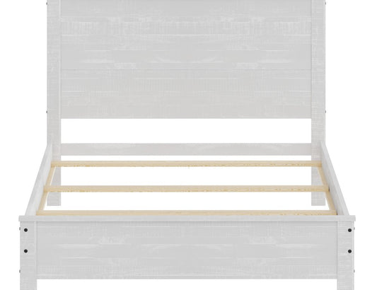 White Shiplap Texture Distressed Solid Wood Twin Bed Frame