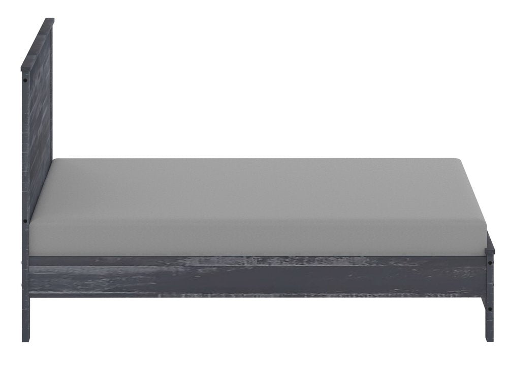 Gray Shiplap Texture Distressed Solid Wood Twin Bed Frame