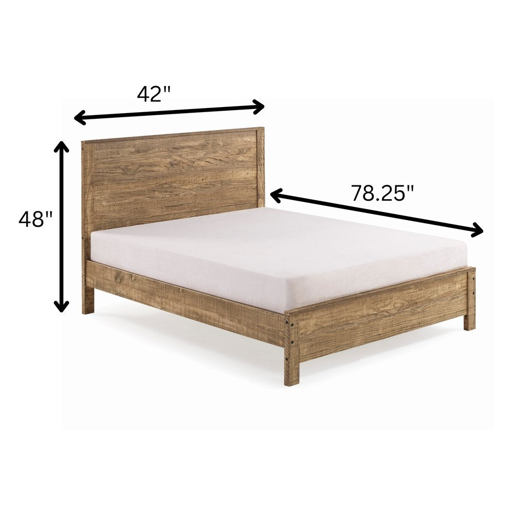 Walnut Brown Solid Wood Twin Bed Frame