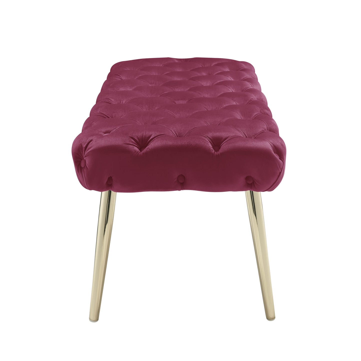 48" Lilac and Gold Tufted Velvet Upholstered Bench