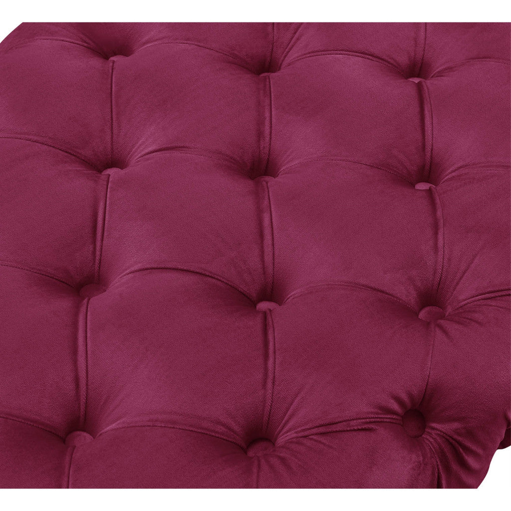 48" Lilac and Gold Tufted Velvet Upholstered Bench