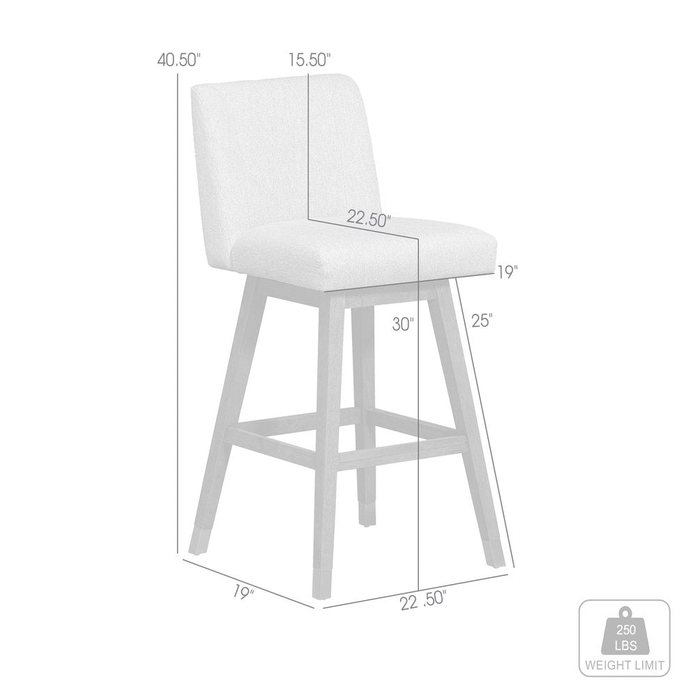Taupe and Brown Solid Wood Bar Height Swivel Bar Chair