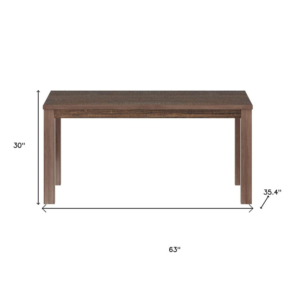 63" Espresso Solid Wood Dining Table