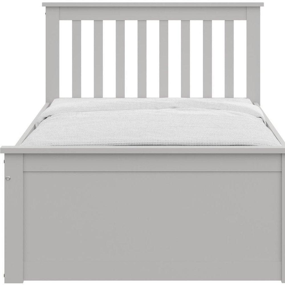 Gray Solid Wood Twin Bed With Pull Out Trundle