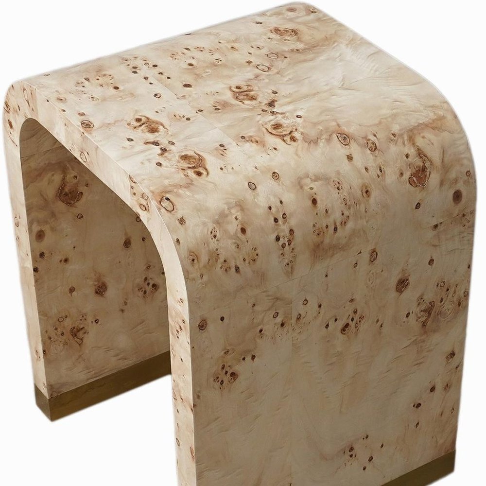 25" Beige Solid and Manufactured Wood End Table