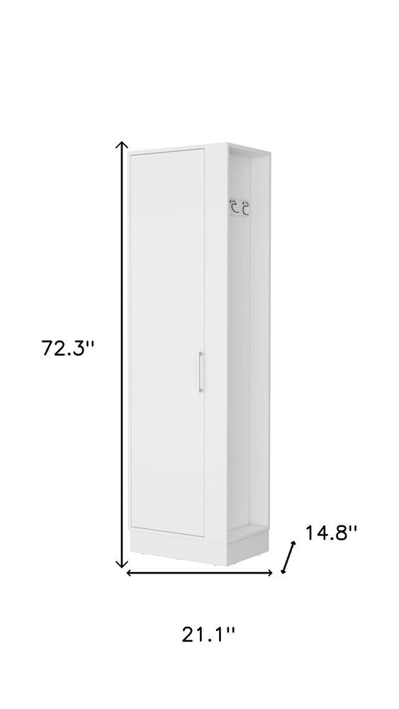 21" White Accent Cabinet With Six Shelves