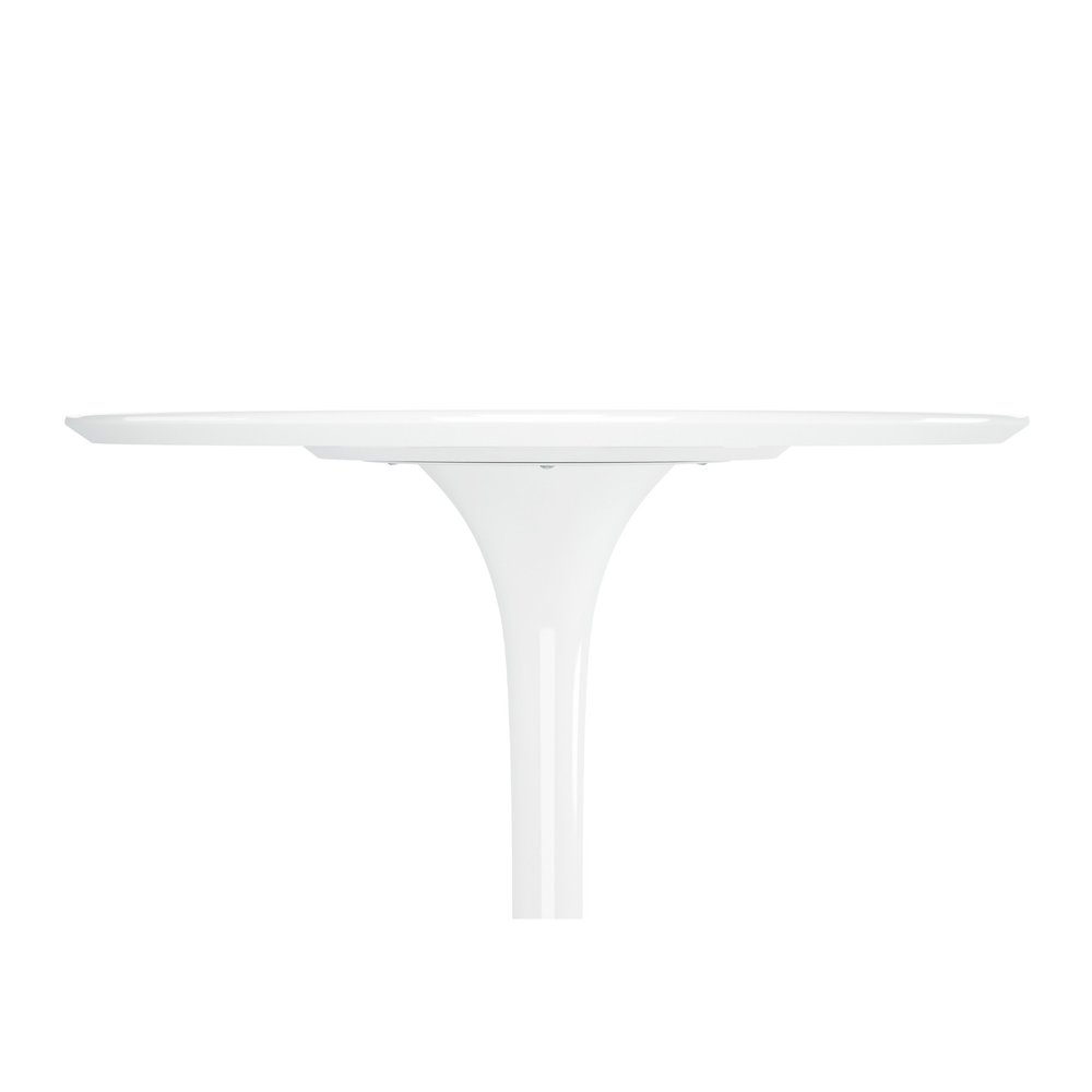 32" White Rounded Fiberglass and Metal Bar Table