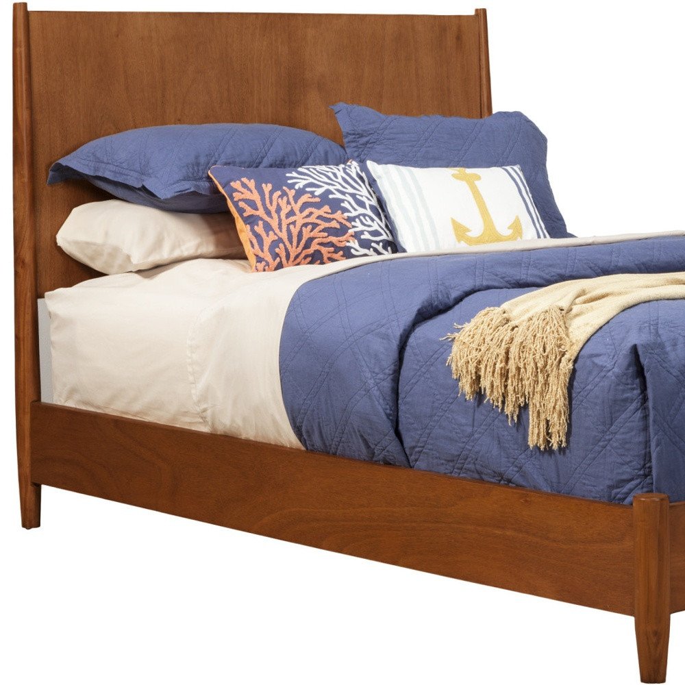 Brown Solid Wood King Bed Frame